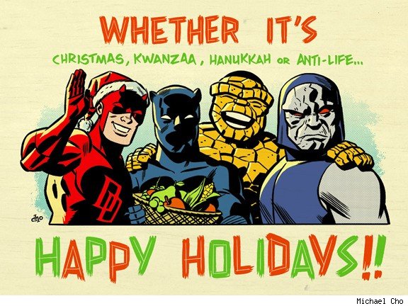 dc comics christmas cards